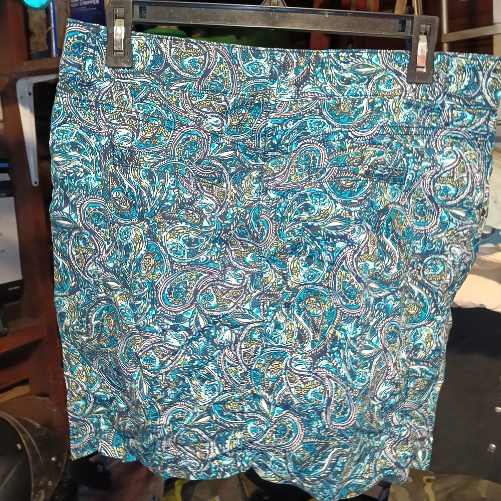 Croft & Barrow Blue and White Mini Skirt Casual Resort Wear